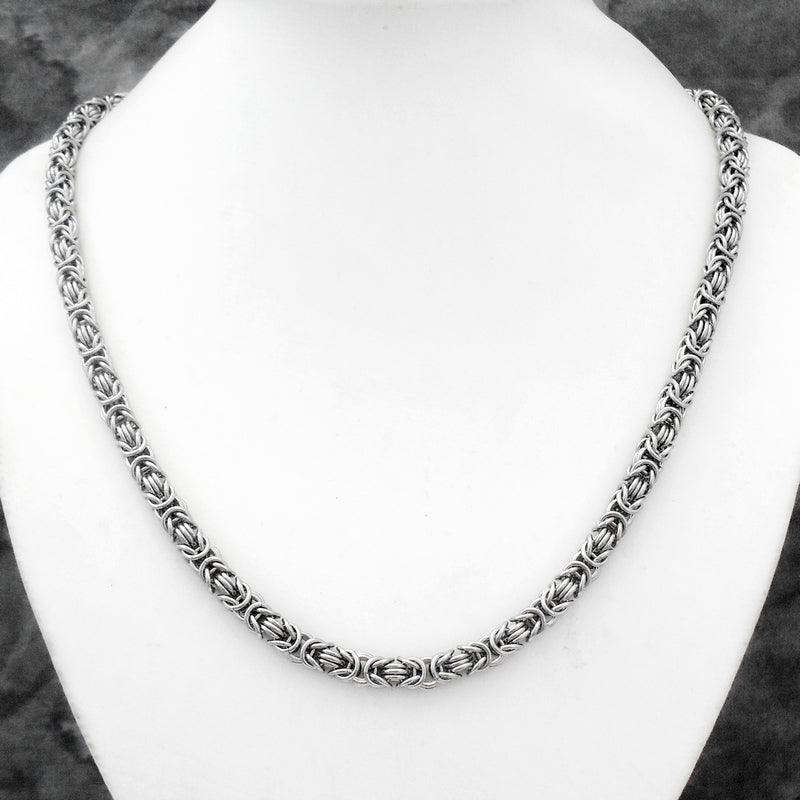Stainless Steel Triple Byzantine Chain Necklace