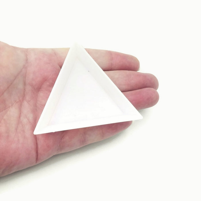 10 Small White Plastic Triangle Bead Trays