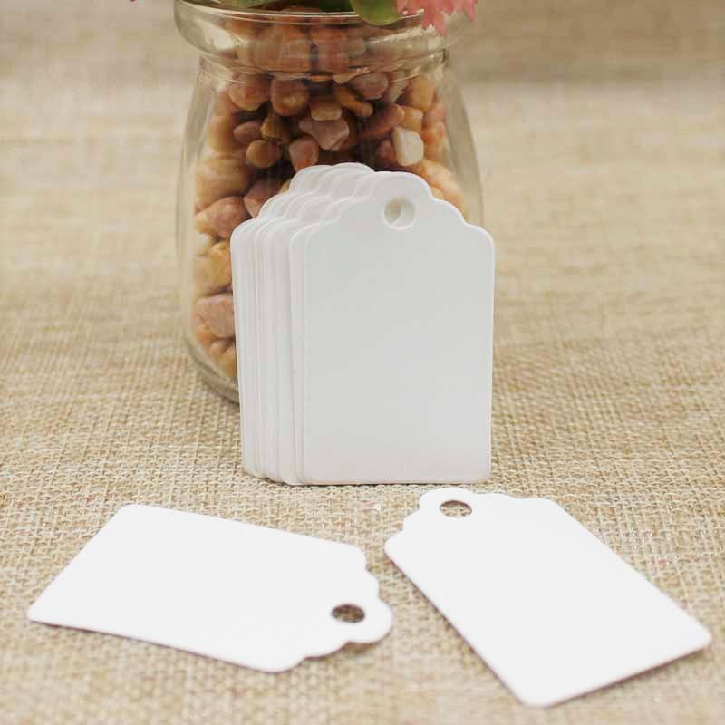 100 Blank White Rectangle Gift Tags